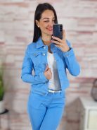 Galléros, gombos és zsebes farmerkabát S-XXL-ig