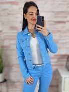 Galléros, gombos és zsebes farmerkabát S-XXL-ig