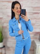 Galléros, gombos és zsebes farmerkabát S-XXL-ig