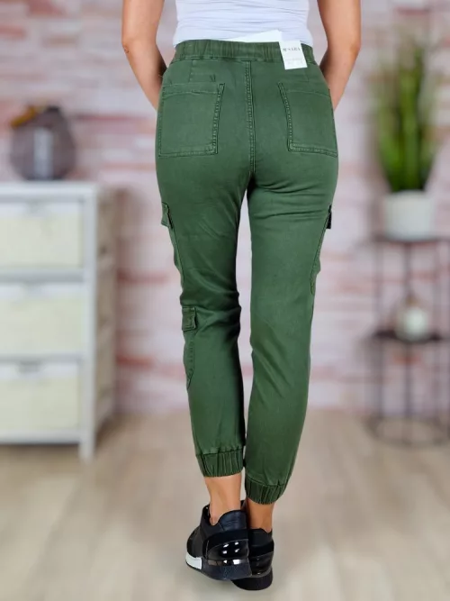 Gumis derekú, megkötős, pamut cargo nadrág XS-XL-ig