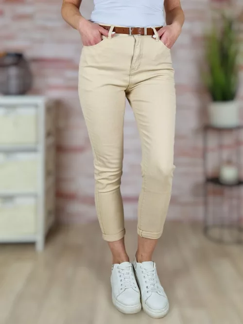 Boyfriend fazonú, öves, pamut nadrág XS-XL-ig