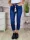 Mom fit fazonú, öves, sötétkék farmernadrág XS-XL-ig