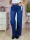 Öves, bő és hosszú szárú (wide leg) sötétkék farmernadrág XS-XL-ig