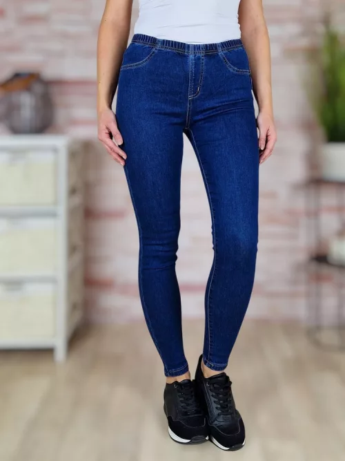 Gumis derekú, hátul zsebes farmernadrág XS-XL-ig