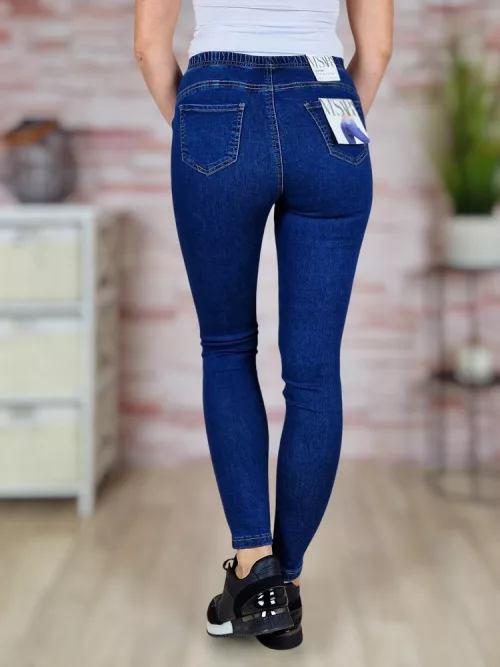 Gumis derekú, hátul zsebes farmernadrág XS-XL-ig