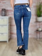 Bő szárú, öves, sötétkék farmernadrág XS-XL-ig