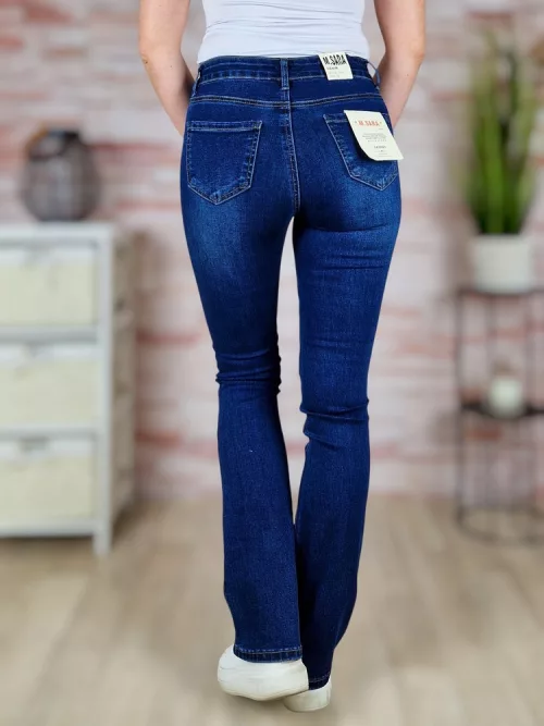 Bővülő szárú (trapéz), skinny, sötétkék farmernadrág XS-XL-ig