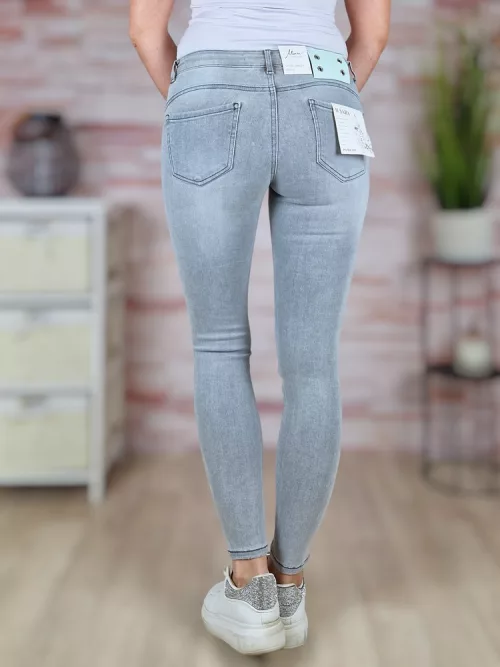 Push-up, szürke csípő farmernadrág XS-XL-ig