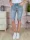 Koptatott, zsebes, szürke farmer térdnadrág 27-33-ig