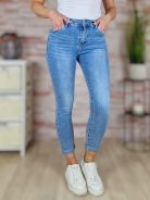 Skinny, koptatott,zsebes, kék farmernadrág XS-XL