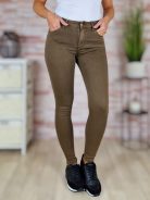 Push-up, csőszárú, zsebes, barna nadrág XS-XL-ig