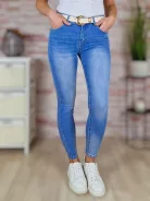 Push-up, koptatott, öves, kék farmernadrág S-XXL-ig