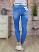 Push-up, koptatott, öves, kék farmernadrág S-XXL-ig