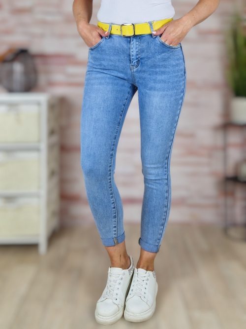 Push-up, sárga öves, világoskék farmernadrág S-XXL-ig