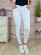 Strasszos díszítésű, push-up, fehér farmernadrág XS-XL-ig