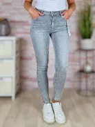 Köves díszítésű, push-up, világoszürke farmernadrág XS-XL-ig