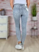 Köves díszítésű, push-up, világoszürke farmernadrág XS-XL-ig