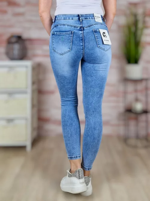 Koptatott, csőszárú, világoskék farmernadrág S-XXL-ig