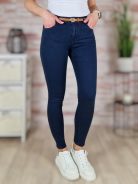 Push-up, öves, pamut, sötétkék nadrág XS-XL-ig