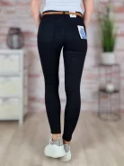 Push-up, öves, pamut, fekete nadrág XS-XL-ig