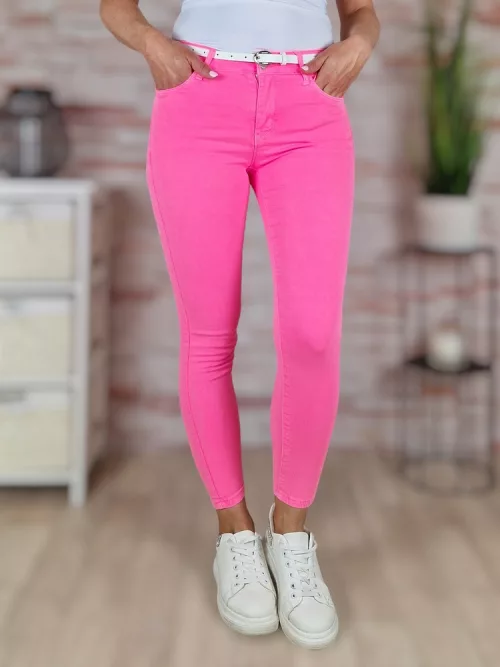 Push-up, öves, pamut, neon pink nadrág XS-XL-ig
