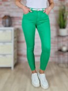 Push-up, öves, pamut, élénkzöld nadrág XS-XL-ig