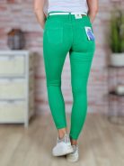 Push-up, öves, pamut, élénkzöld nadrág XS-XL-ig