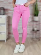 Push-up, öves, pamut, babarózsaszín nadrág XS-XL-ig