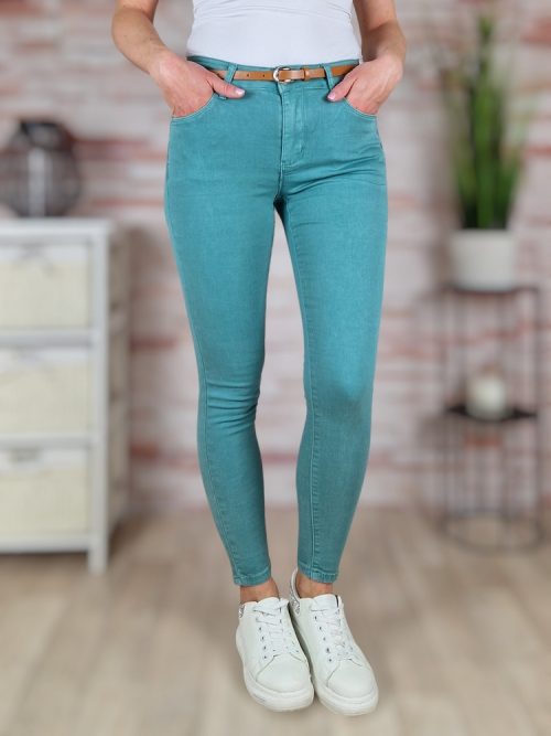 Push-up, öves, pamut, zöld nadrág XS-XL-ig