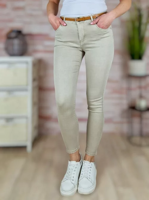 Push-up, öves, pamut, drapp nadrág XS-XL-ig