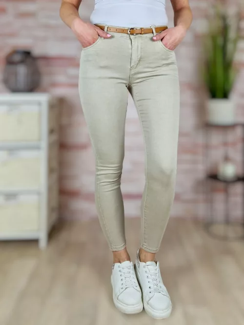 Push-up, öves, pamut, drapp nadrág XS-XL-ig