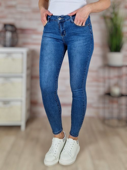 Push-up, magas derekú, koptatott farmernadrág XS-XL-ig