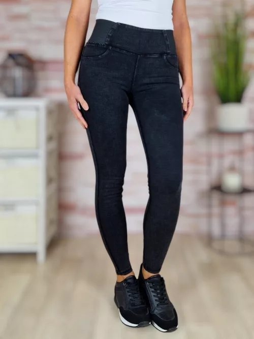 Széles gumis derekú, csőszárú, fekete nadrág XS-S,S-M,M-L,L-XL,XL-XXL