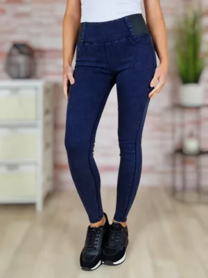   Széles gumis derekú, csőszárú, sötétkék nadrág XS-S,S-M,M-L,L-XL,XL-XXL