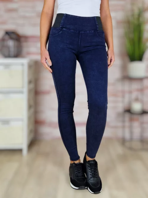 Széles gumis derekú, csőszárú, sötétkék nadrág XS-S,S-M,M-L,L-XL,XL-XXL