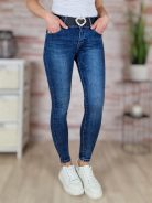 Széles öves, push-up, kék farmernadrág XS-XL-ig