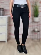 Széles öves, csőszárú, fekete skinny nadrág XS-XL-ig