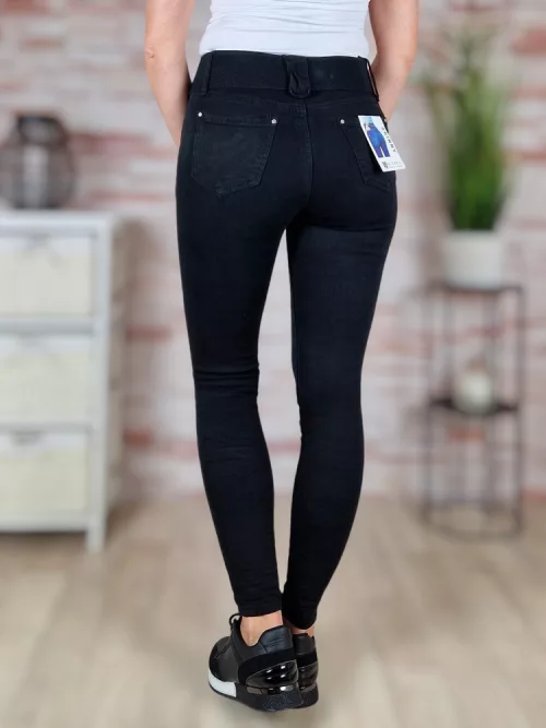 Széles öves, csőszárú, fekete skinny nadrág XS-XL-ig