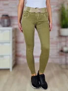 Széles öves, csőszárú, barna skinny nadrág XS-XL-ig