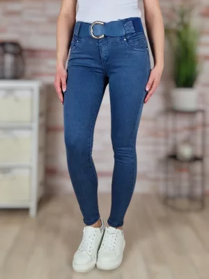   Széles öves, csőszárú, farmerkék skinny nadrág XS-XL-ig