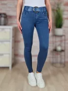 Széles öves, csőszárú, farmerkék skinny nadrág XS-XL-ig