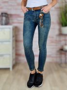 Öves, koptatott, kék farmernadrág XS-XL-ig