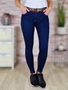 Öves, skinny, koptatott, sötétkék farmernadrág XS-XL-ig