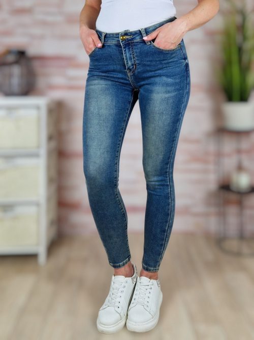 Koptatott, csőszárú, kék farmernadrág XS-XL-ig