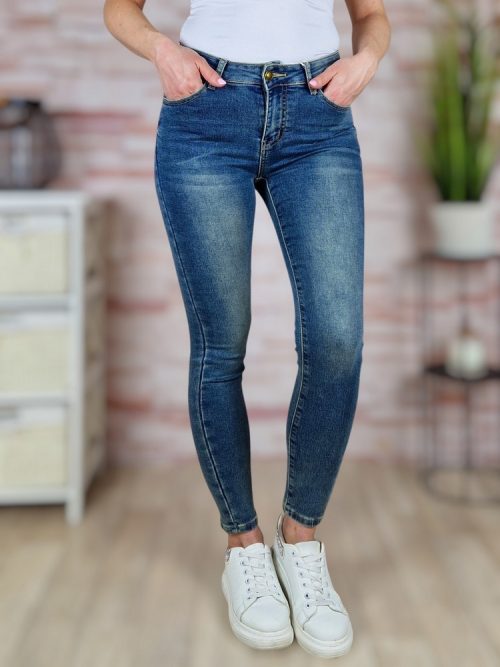 Koptatott, csőszárú, kék farmernadrág XS-XL-ig