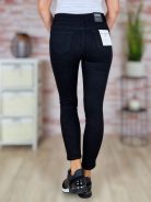 Skinny, díszgombos, fekete farmernadrág XS-XL-ig