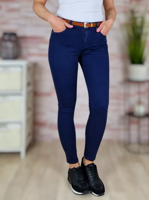 Push-up, barna öves, sötétkék pamut nadrág XS-XL-ig