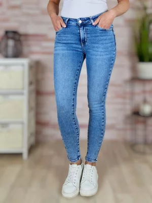 Skinny fazonú, csőszárú, kék farmernadrág XS-XL-ig
