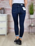 Skinny fazonú, öves, sötétkék farmernadrág 26-32-ig