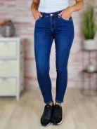 Skinny fazonú, csőszárú, sötétkék farmernadrág S-XXL-ig